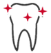 Ícone simbolizando um dente brilhante.